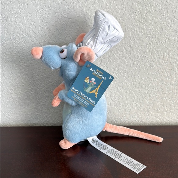 Disney Light Blue and Peach Ratatouille Plush Remy speaks English and French - Picture 3 of 8